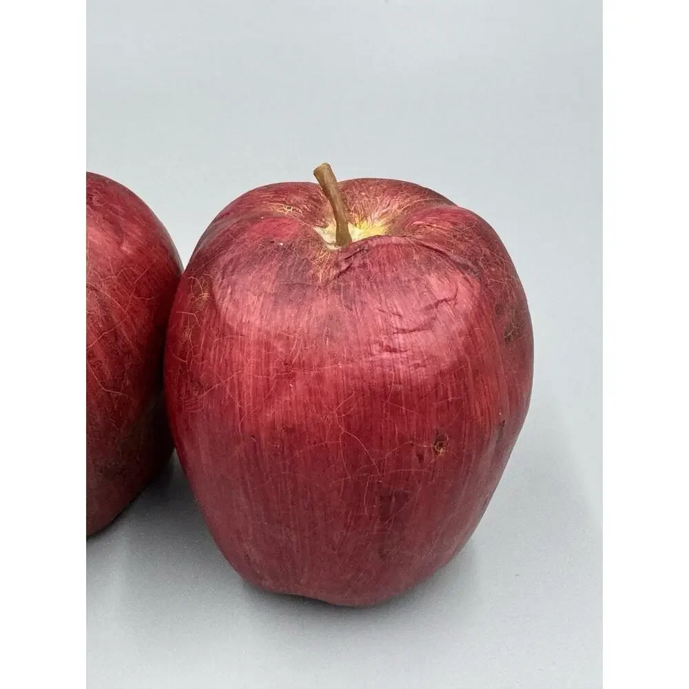 Apples Lot of 3 Red Realistic Artificial Fruit Imitation Home Decor Props